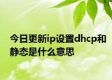 今日更新ip设置dhcp和静态是什么意思