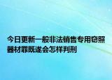 今日更新一般非法销售专用窃照器材罪既遂会怎样判刑