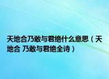 天地合乃敢与君绝什么意思（天地合 乃敢与君绝全诗）