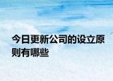 今日更新公司的设立原则有哪些