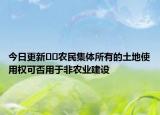 今日更新﻿﻿农民集体所有的土地使用权可否用于非农业建设