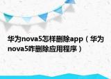 华为nova5怎样删除app（华为nova5咋删除应用程序）
