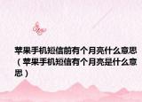 苹果手机短信前有个月亮什么意思（苹果手机短信有个月亮是什么意思）