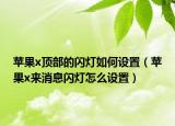 苹果x顶部的闪灯如何设置（苹果x来消息闪灯怎么设置）