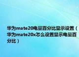 华为mate20电量百分比显示设置（华为mate20x怎么设置显示电量百分比）