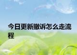 今日更新撤诉怎么走流程