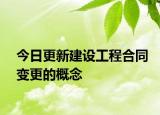 今日更新建设工程合同变更的概念