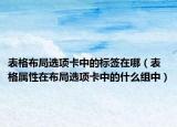表格布局选项卡中的标签在哪（表格属性在布局选项卡中的什么组中）