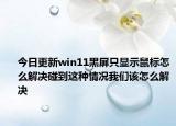 今日更新win11黑屏只显示鼠标怎么解决碰到这种情况我们该怎么解决
