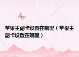 苹果主副卡设置在哪里（苹果主副卡设置在哪里）