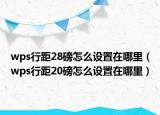 wps行距28磅怎么设置在哪里（wps行距20磅怎么设置在哪里）