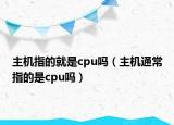 主机指的就是cpu吗（主机通常指的是cpu吗）