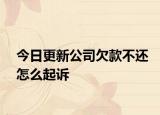 今日更新公司欠款不还怎么起诉