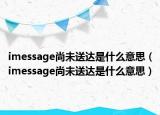 imessage尚未送达是什么意思（imessage尚未送达是什么意思）