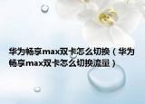 华为畅享max双卡怎么切换（华为畅享max双卡怎么切换流量）