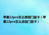 苹果12pro怎么使用门禁卡（苹果12pro怎么添加门禁卡）