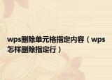 wps删除单元格指定内容（wps怎样删除指定行）