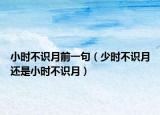小时不识月前一句（少时不识月还是小时不识月）