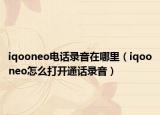 iqooneo电话录音在哪里（iqooneo怎么打开通话录音）