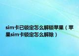 sim卡已锁定怎么解锁苹果（苹果sim卡锁定怎么解除）