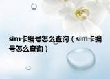 sim卡编号怎么查询（sim卡编号怎么查询）