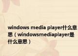 windows media player什么意思（windowsmediaplayer是什么意思）