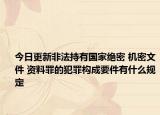 今日更新非法持有国家绝密 机密文件 资料罪的犯罪构成要件有什么规定