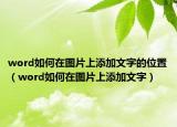 word如何在图片上添加文字的位置（word如何在图片上添加文字）