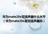 华为mate20x双扬声器什么水平（华为mate20x是双扬声器吗）