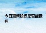 今日更新股权是否能抵押