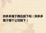 拼多多属于腾讯旗下吗（拼多多属于哪个公司旗下）