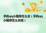 手机qq小程序怎么关（手机qq小程序怎么关闭）