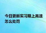 今日更新实习期上高速怎么处罚