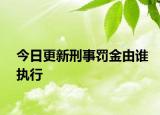 今日更新刑事罚金由谁执行