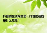 抖音的在线啥意思（抖音的在线是什么意思）