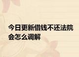 今日更新借钱不还法院会怎么调解