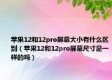 苹果12和12pro屏幕大小有什么区别（苹果12和12pro屏幕尺寸是一样的吗）