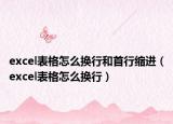 excel表格怎么换行和首行缩进（excel表格怎么换行）