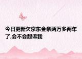 今日更新欠京东金条两万多两年了,会不会起诉我