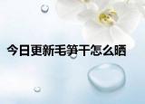 今日更新毛笋干怎么晒