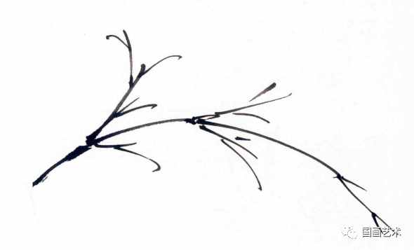 图文教程：写意墨竹枝叶组合画法