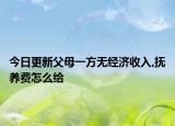 今日更新父母一方无经济收入,抚养费怎么给