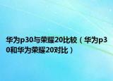 华为p30与荣耀20比较（华为p30和华为荣耀20对比）