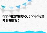 oppo电池寿命多久（oppo电池寿命在哪看）