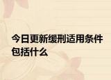 今日更新缓刑适用条件包括什么