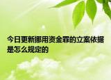 今日更新挪用资金罪的立案依据是怎么规定的