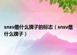 snsv是什么牌子的标志（snsv是什么牌子）