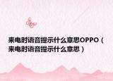 来电时语音提示什么意思OPPO（来电时语音提示什么意思）