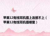 苹果12有线耳机插上连接不上（苹果12有线耳机插哪里）
