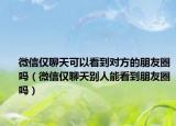 微信仅聊天可以看到对方的朋友圈吗（微信仅聊天别人能看到朋友圈吗）